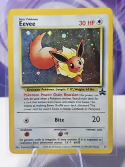 Eevee 11 Holo Promo Black Star Pokemon Card HP DMG - Image 1