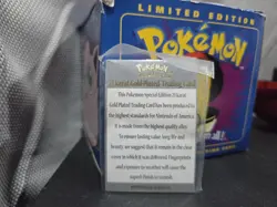 Pokemon Card Jigglypuff 23K Gold Plated 1999 Burger King in Box With Ball - Image 3