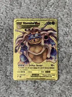 Pokemon Blastoise VMax HP350 G-Max Geyser Gold Foil Fan Art Card - Image 1