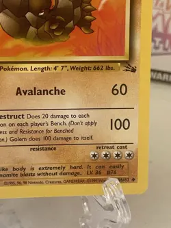 Pokemon TCG Golem Fossil, Card 36/62, Regular LP WOTC - Image 5