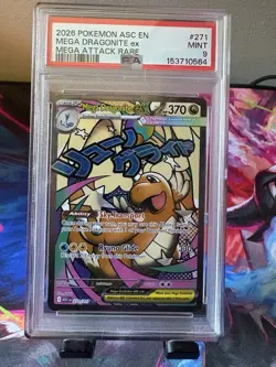 2026 Pokemon Me: Ascended Heroes Mega Dragonite ex 271/217 Holo PSA 9 EN - Image 1