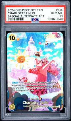 2024 ONE PIECE OP06-WINGS OF THE CAPTAIN #114 CHARLOTTE LINLIN PSA 10 - Image 1