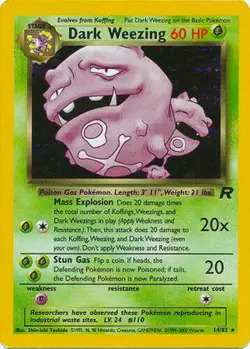 Dark Weezing Holo Pokemon Card Team Rocket 14/82 LP - Image 1