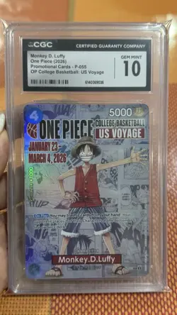 One Piece Monkey D. Luffy 2026 College Basketball US Voyage #55 English CGC 10 - Image 1