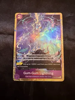 Bandai One Piece Gum-Gum Lightning OP09-077 Foil Alt Art EN Event x2 - Image 2