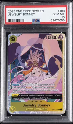 2025 ONE PIECE OP13-CARRYING ON HIS WILL #108 JEWELRY BONNEY PSA 10 - Image 1