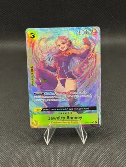 Bandai One Piece CCG Jewelry Bonney Parallel Alt Art Holo OP08-105 3C 4000 - Image 1