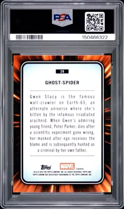 2025 Topps Chrome Marvel Ghost-Spider Orange Refractor /25 - PSA 9 (POP 1) - Image 2