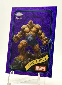 2025 Topps Chrome Marvel The Thing Purple Shimmer /75 - Image 2