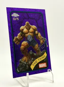 2025 Topps Chrome Marvel The Thing Purple Shimmer /75 - Image 3