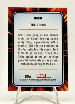 2025 Topps Chrome Marvel The Thing Purple Shimmer /75 - Image 5