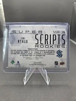 2025-26 Upper Deck SPx JANI NYMAN SUPER SCRIPTS ROOKIES AUTO #SSR-JN KRAKEN - Image 2