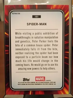 2025 TOPPS CHROME MARVEL #101 Spider-Man Spiderman Silver Refractor - Image 2