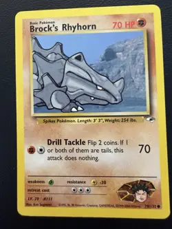 Pokemon Gym Heroes Gym Challenge Brock's Rhydon 2/132 + Rhyhorn Lot - Image 4