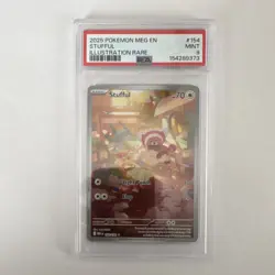 Pokemon Stufful Illustration Rare Holo Me01: Mega Evolution 154/132 PSA 9 2025 - Image 1