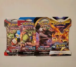 Pokemon Booster Pack Lot (4 Packs) Sealed - Sword & Shield, Scarlet & Violet - Image 1
