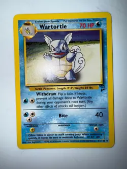 WARTORTLE 42/102 UNCOMMON BASE SET UNLIMITED POKEMON NEAR MINT - Image 1