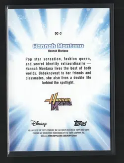 2026 Topps Chrome Disney Hannah Montana #DC-3 Disney Channel Throwback - Image 2