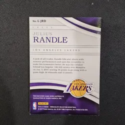 2016-17 Panini Immaculate Collection Laces Julius Randle Game Worn One of one - Image 2