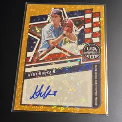 2026 Panini Stars & Stripes Griffin McKain GOLD DISCO PRIZM AUTO SSP #'d /10 (M1 - Image 1