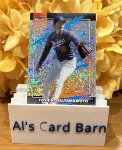 2026 Topps Finest Yoshinobu Yamamoto 120 Uncommon Mini Diamond Refractor Dodgers - Image 1