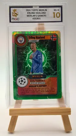 Erling Haaland Manchester City Card Topps 2024 Merlins Gamers Common Green MGC10 - Image 1