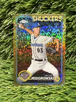 Topps 2024 Chrome Jacob Misiorowski Gold Mini Diamond Refractor PDC-171 #17/50 - Image 1