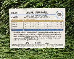 Topps 2024 Chrome Jacob Misiorowski Gold Mini Diamond Refractor PDC-171 #17/50 - Image 3