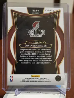 2024-25 Panini Select DONOVAN CLINGAN Gold Glitter Prizm RC SSP 🔥 - Image 2