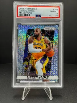 2024-25 Prizm Deca LeBron James Mojo Prizm /25 SSP PSA 8 Lakers - Image 1