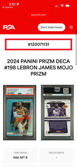 2024-25 Prizm Deca LeBron James Mojo Prizm /25 SSP PSA 8 Lakers - Image 4