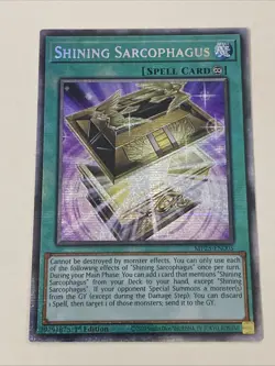 Yugioh Shining Sarcophagus x 3 - 1st Edition Starlight Rare NM - Free Holo - B - Image 4