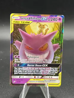 Pokemon TCG Gengar & Mimikyu GX Team Up Holo Ultra Rare Card 53/181 NM ZP1 - Image 1