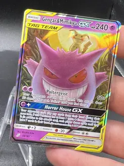 Pokemon TCG Gengar & Mimikyu GX Team Up Holo Ultra Rare Card 53/181 NM ZP1 - Image 2