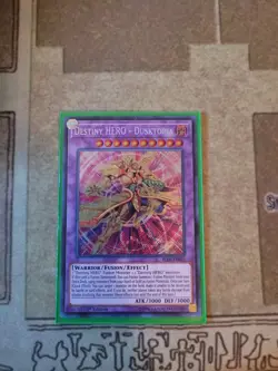 YUGIOH TCG DESTINY HERO DUSKTOPIA BLLR-EN025 SECRET 1ST ED NM - Image 1