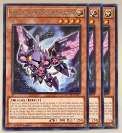 Yugioh! 3x Tachyon Cloudragon MZTM-EN012 Rare 1st Ed NM - Image 1