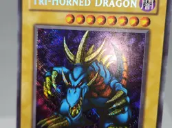 YuGiOh Tri-Horned Dragon LOB-000 Unlimited Legend of Blue Eyes Secret Rare LP - Image 4