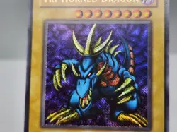 YuGiOh Tri-Horned Dragon LOB-000 Unlimited Legend of Blue Eyes Secret Rare LP - Image 5