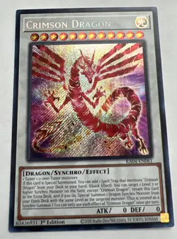 Crimson Dragon RA04-EN061 Secret Rare 1st Edition NM Condition Yugioh TCG - Image 1