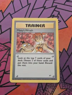Misty's Wrath 114/132 Gym Heroes Series Uncommon Pokemon TRAINER Card 2000 LP/MP - Image 1