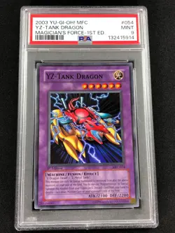 Yugioh 2003 YZ Tank Dragon 1st MFC-054 PSA 9 Super Rare - Image 1
