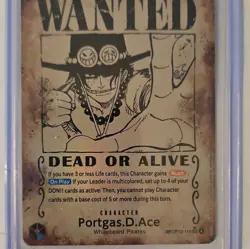 One Piece Card Game Portgas D Ace Misprint Wanted Poster OP13-119 - Image 3