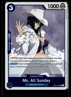 One Piece TCG Romance Dawn #OP01-079 Ms. All Sunday - Image 1