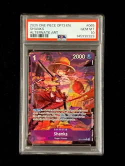 ONE PIECE SHANKS OP13-CARRYING ON HIS WILL PSA 10 ALTERNATE ART #065 - Image 1