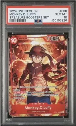 One Piece PSA 10 Monkey D Luffy (Treasure Booster Set) ST10-006 Promo Card - Image 1
