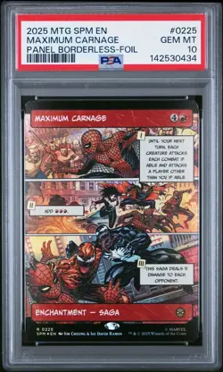 Maximum Carnage (Borderless Foil) #225 - Marvel's Spider-Man - PSA 10 - POP 4! - Image 2