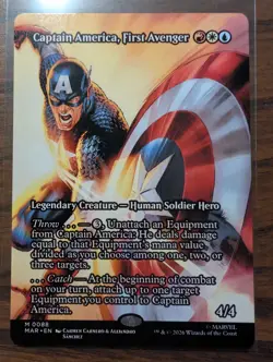 Captain America, First Avenger 088 Borderless Regular Marvel Super Heroes NM MTG - Image 1