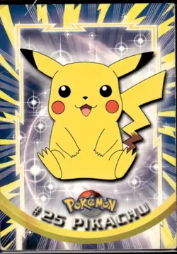 #25 PIKACHU Black Logo Pokemon Topps TV Animation Edition Card 1999 - Image 1