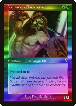 Magic the Gathering YAVIMAYA BARBARIAN #290/350 Invasion Gold Foil Common NM - Image 1