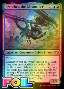 x1 Breeches, the Blastmaker OTJ MTG 197 FOIL RARE M/NM 1x - Image 1